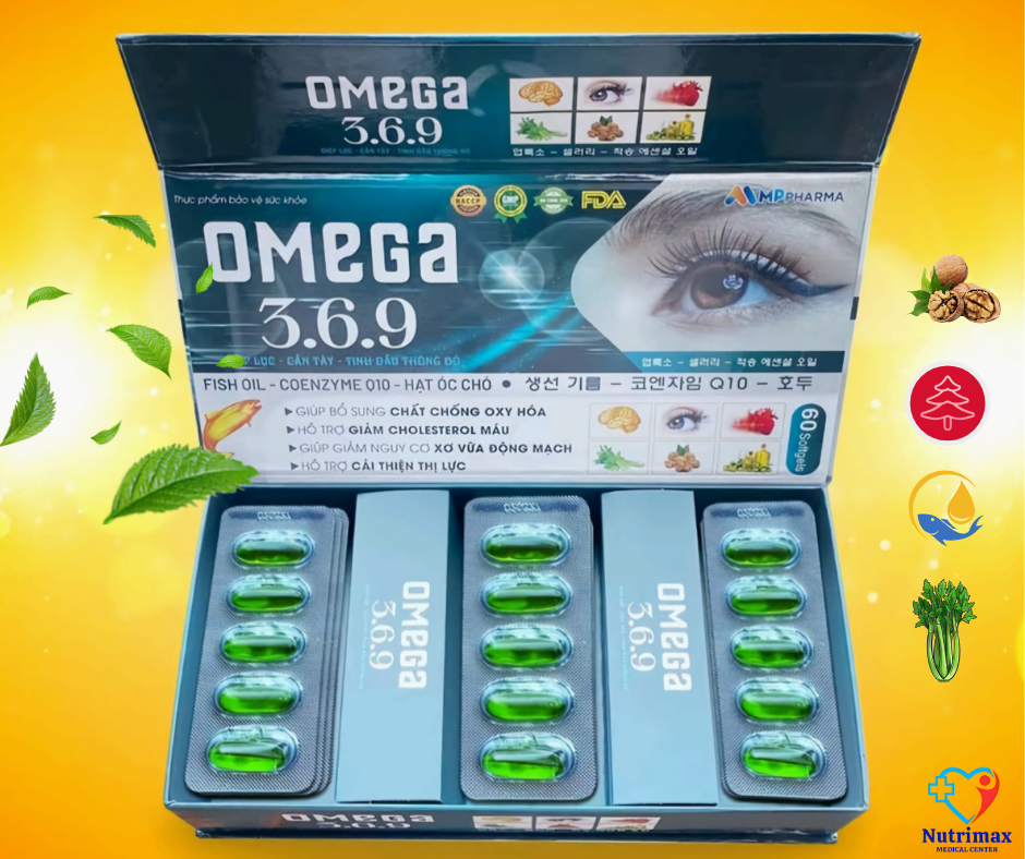 TPBVSK OMEGA 3.6.9 ,viên uống bổ sung sức khỏe ,tốt cho mắt,hộp 60 viên