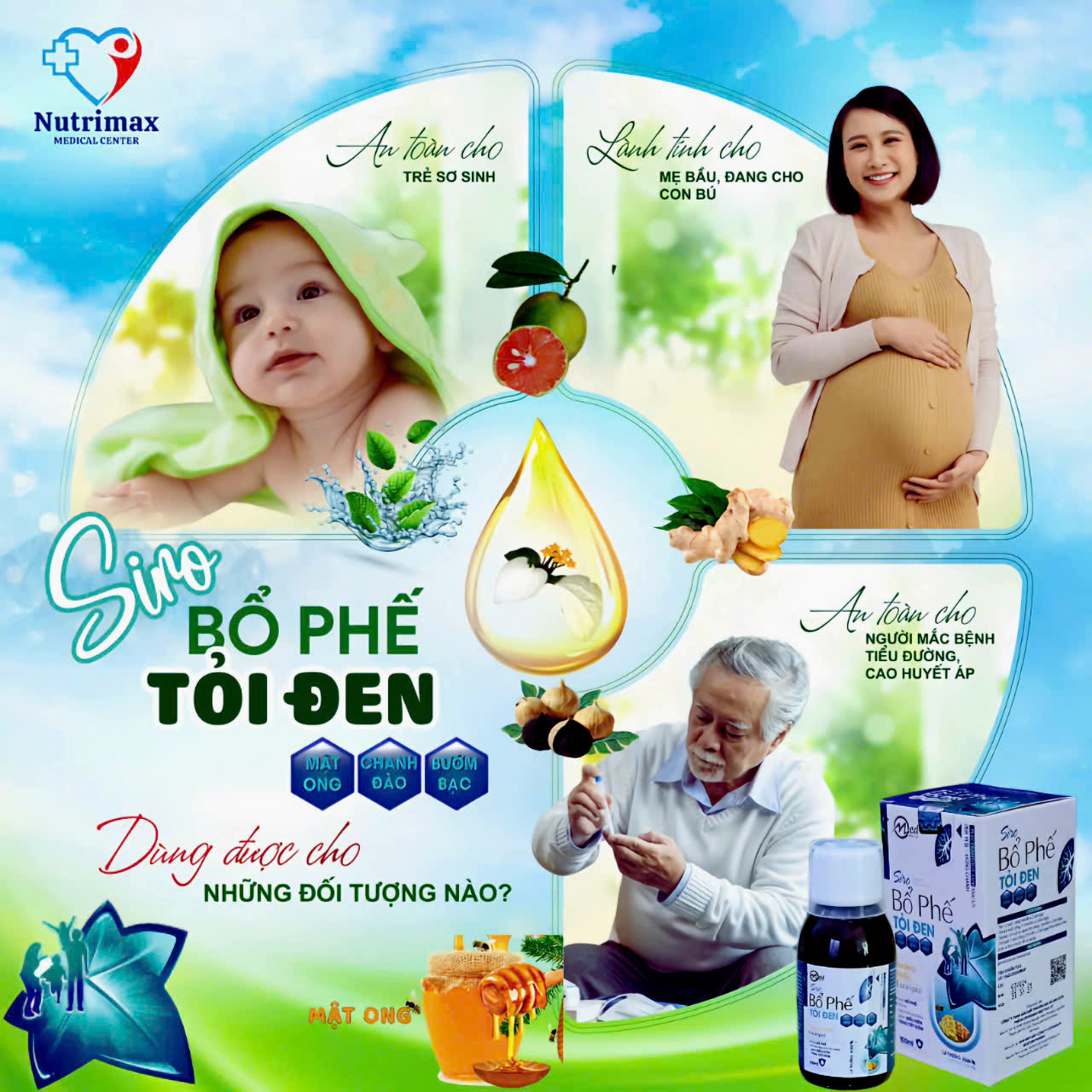Siro Bổ phế Tỏi đen – Chai 100ml; Giúp hỗ trợ hạn chế ho nhiều, giúp bổ phế, giảm biểu hiện tăng đờm. Hỗ trợ giảm đau rát họng, khản tiếng do ho kéo dài, cảm lạnh (hắt hơi, sổ mũi, chảy nước mũi),…
